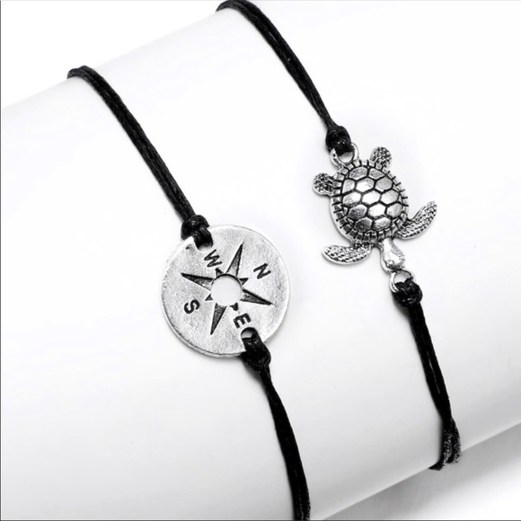 ❗️SALE❗️ Turtle & Compass string anklet set - Picture 2 of 4